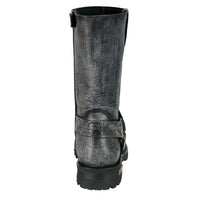 11-inch Classic Harness Square Toe Motorcycle Boots Distressed Gray