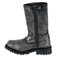 11-inch Classic Harness Square Toe Motorcycle Boots Distressed Gray