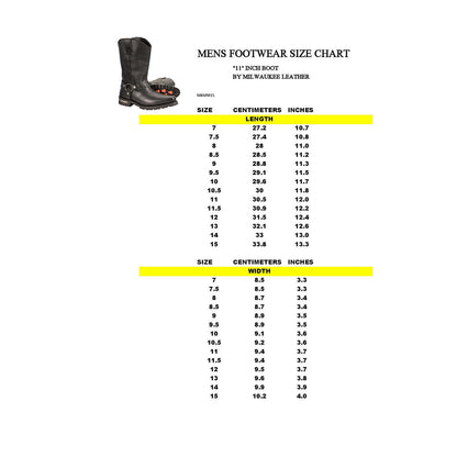 Classic 11-Inch Western Harness Motorcycle Boots Black Leather