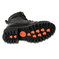 Men's Classic Black Leather 8-inch Lace-Up Logger Motorcycle Rider Boots