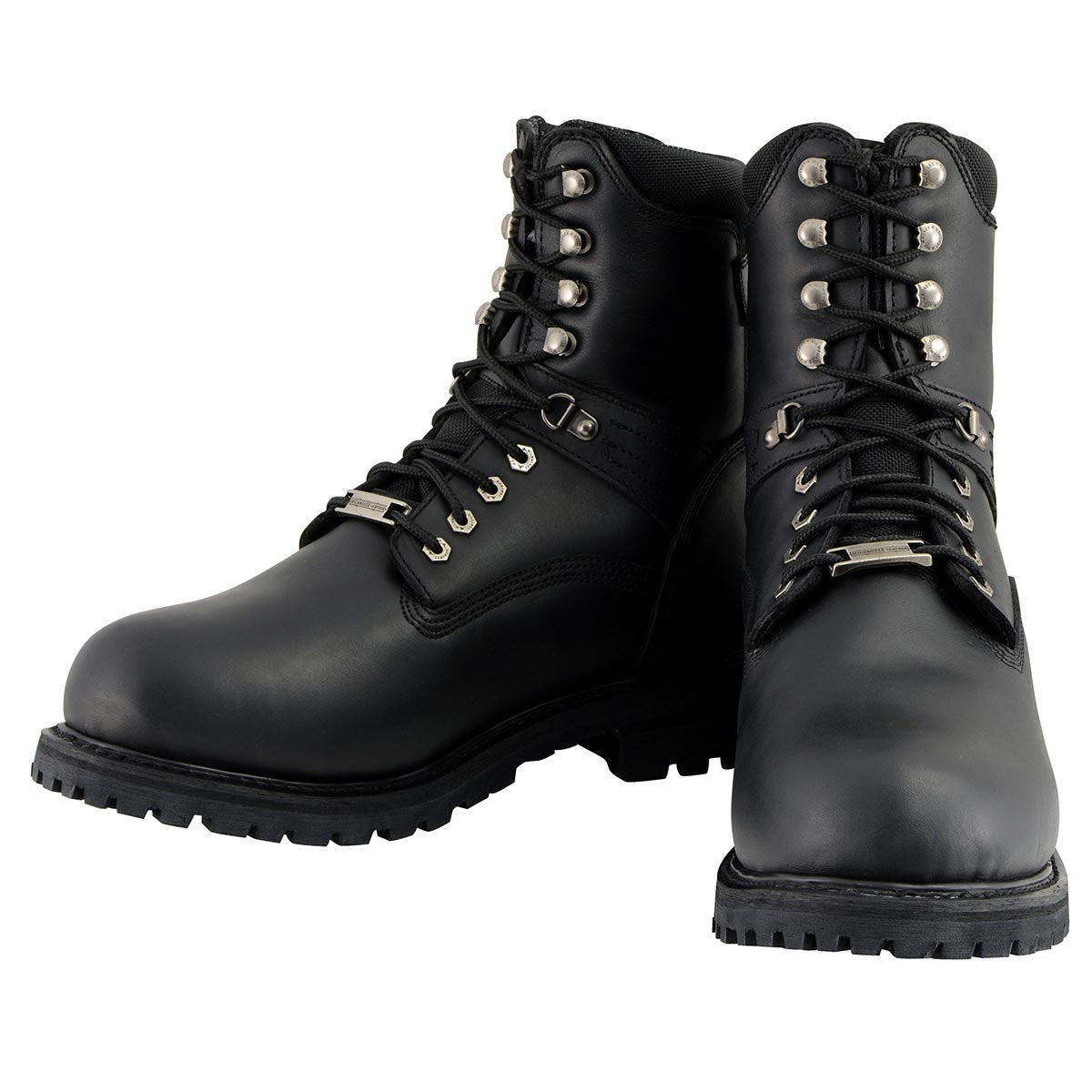 Men's 7-inch Lace to Toe Waterproof Leather Boots Black Wide Width