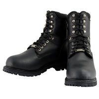 Men's 7-inch Lace to Toe Waterproof Leather Boots Black Wide Width