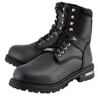 Men's 7-inch Lace to Toe Waterproof Leather Boots Black Wide Width
