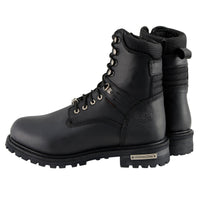 Men's 7-inch Lace to Toe Waterproof Leather Boots Black Wide Width