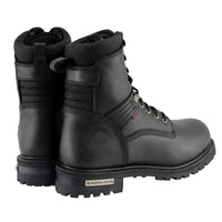 Men's 7-inch Lace to Toe Waterproof Leather Boots Black Wide Width