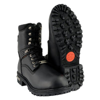 Men's 7-inch Lace to Toe Waterproof Leather Boots Black Wide Width