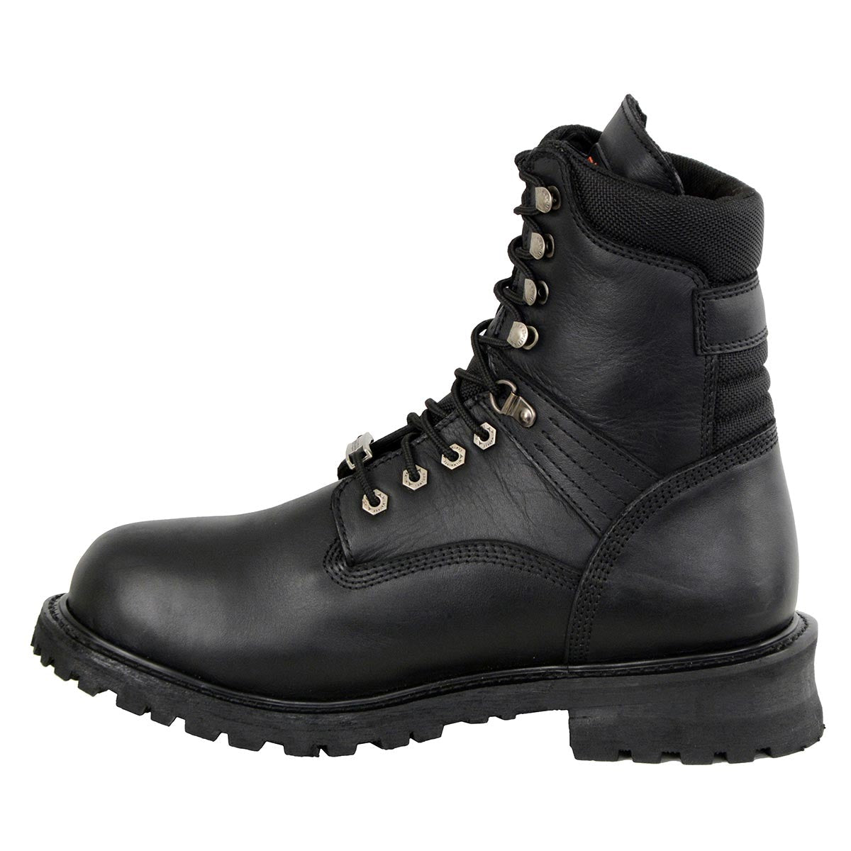 Men's 7-inch Lace to Toe Waterproof Leather Boots Black Wide Width