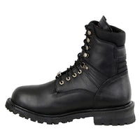Men's 7-inch Lace to Toe Waterproof Leather Boots Black Wide Width