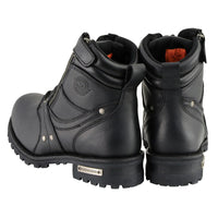 Men's Black 6-inch Lace-Up Boots with Zipper Closure