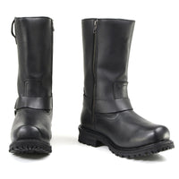 11-inch Waterproof Harness Motorcycle Boots Wide Width Square Toe Black
