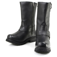 11-inch Waterproof Harness Motorcycle Boots Wide Width Square Toe Black