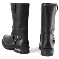 11-inch Waterproof Harness Motorcycle Boots Wide Width Square Toe Black