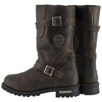 Classic Distressed Brown Leather Motorcycle Engineer Riding Biker Boots