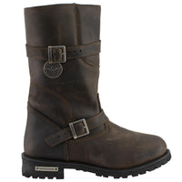 Classic Distressed Brown Leather Motorcycle Engineer Riding Biker Boots