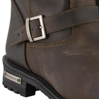 Classic Distressed Brown Leather Motorcycle Engineer Riding Biker Boots