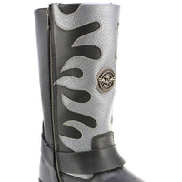 Fire Fight Harness Boots 11in Square Toe Black Leather