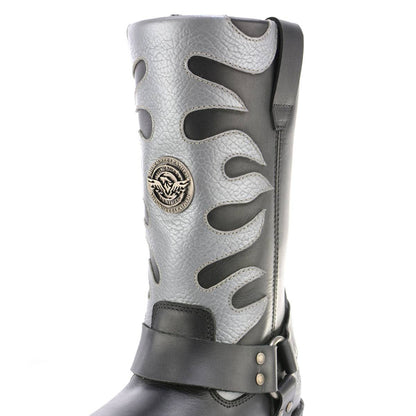 Fire Fight Harness Boots 11in Square Toe Black Leather