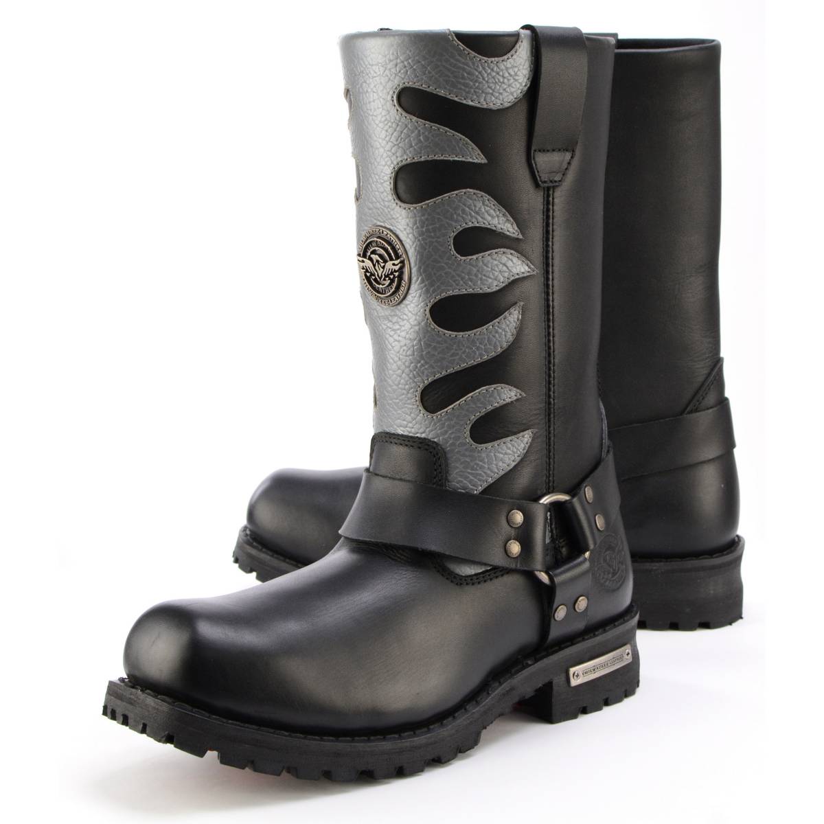 Fire Fight Harness Boots 11in Square Toe Black Leather