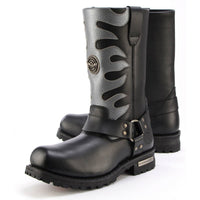 Fire Fight Harness Boots 11in Square Toe Black Leather