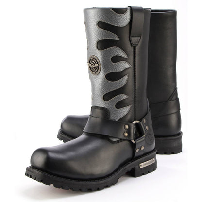 Fire Fight Harness Boots 11in Square Toe Black Leather