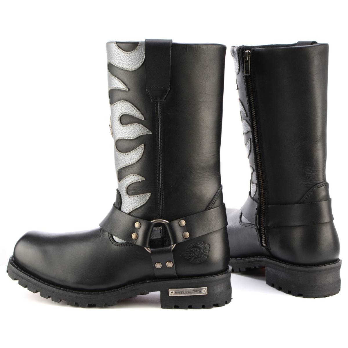 Fire Fight Harness Boots 11in Square Toe Black Leather