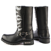 Fire Fight Harness Boots 11in Square Toe Black Leather