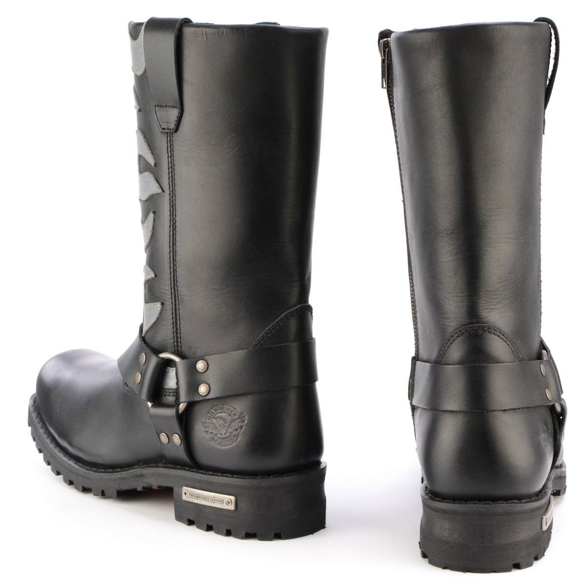 Fire Fight Harness Boots 11in Square Toe Black Leather