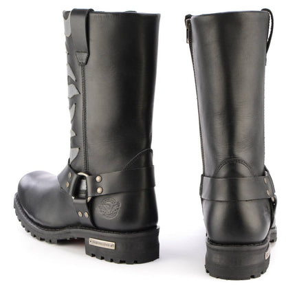 Fire Fight Harness Boots 11in Square Toe Black Leather
