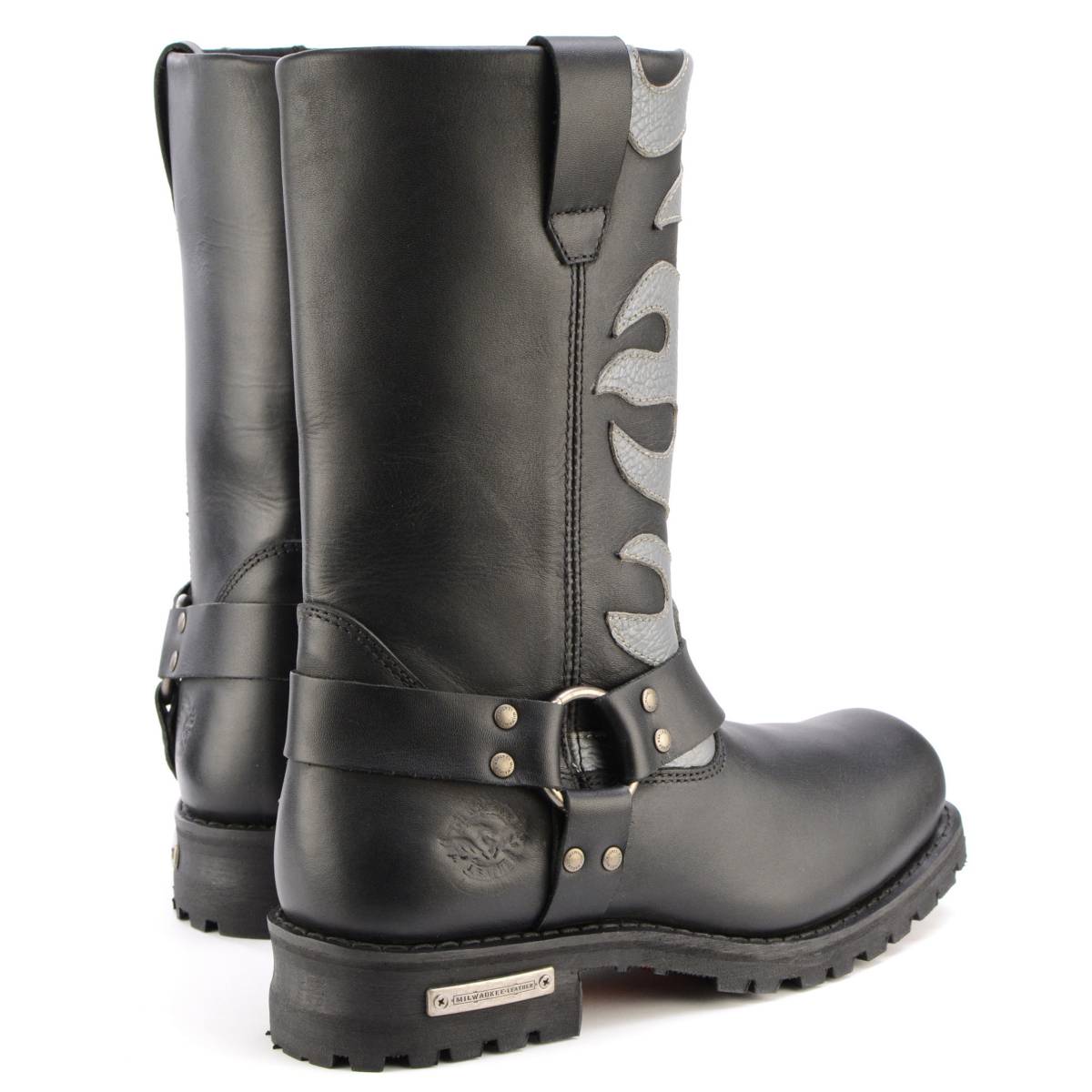 Fire Fight Harness Boots 11in Square Toe Black Leather