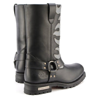 Fire Fight Harness Boots 11in Square Toe Black Leather