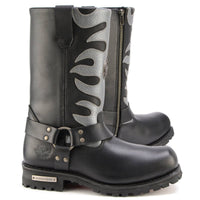 Fire Fight Harness Boots 11in Square Toe Black Leather