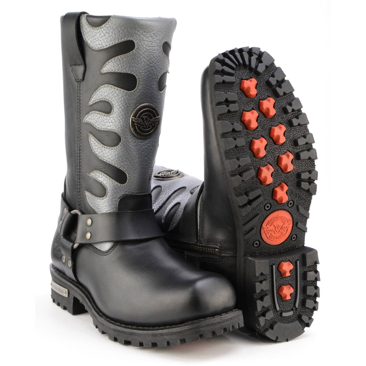 Fire Fight Harness Boots 11in Square Toe Black Leather