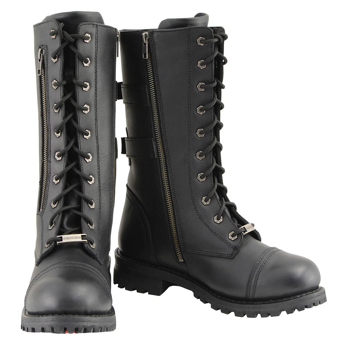 13-Inch Tactical Lace-Up Leather Boots with Knife Storage Pocket
