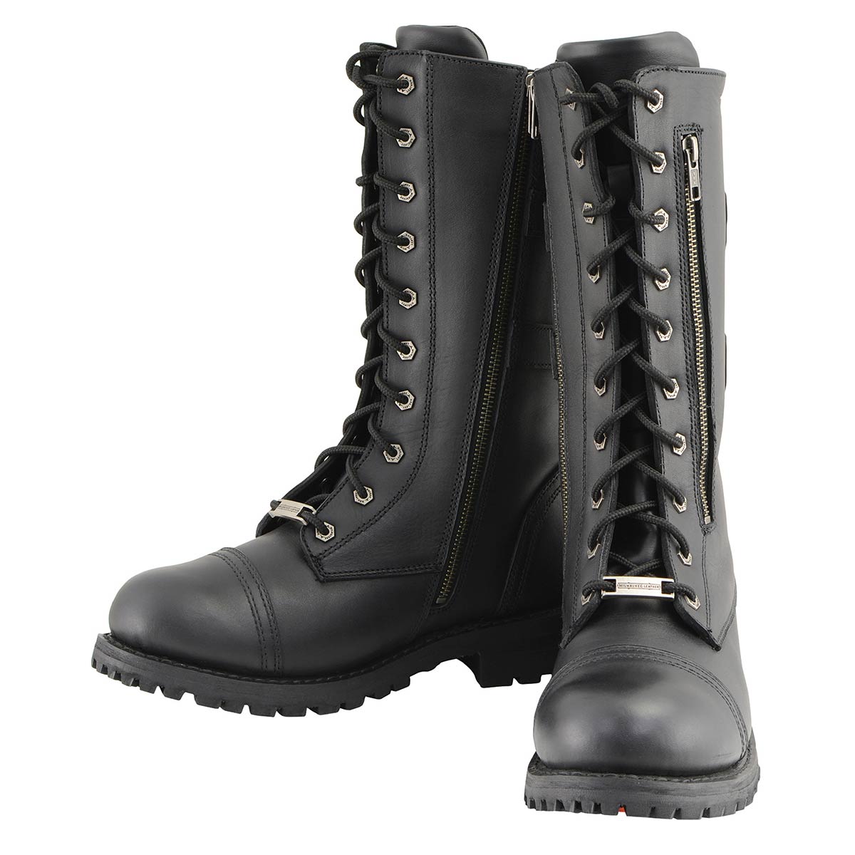 13-Inch Tactical Lace-Up Leather Boots with Knife Storage Pocket