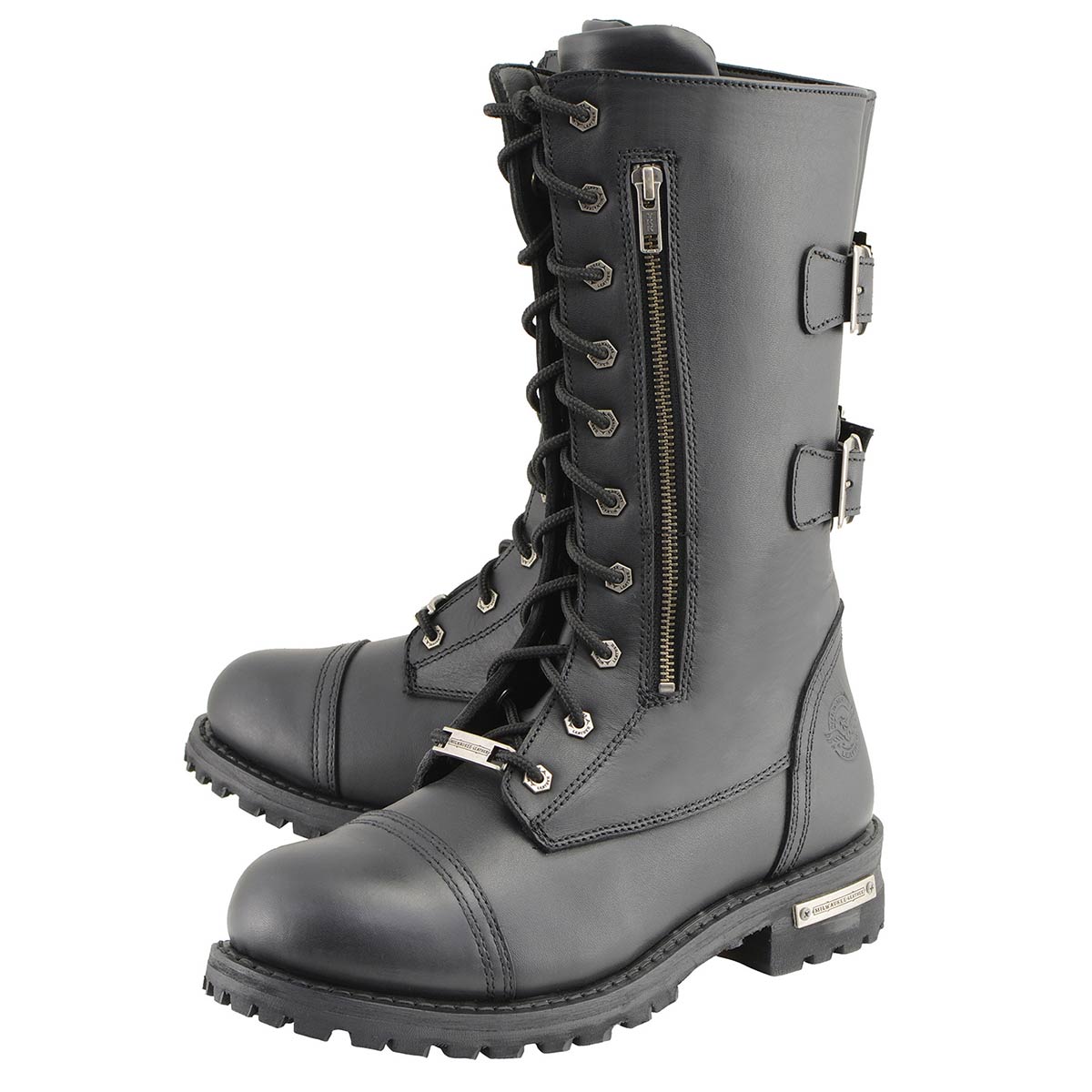 13-Inch Tactical Lace-Up Leather Boots with Knife Storage Pocket