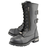 13-Inch Tactical Lace-Up Leather Boots with Knife Storage Pocket