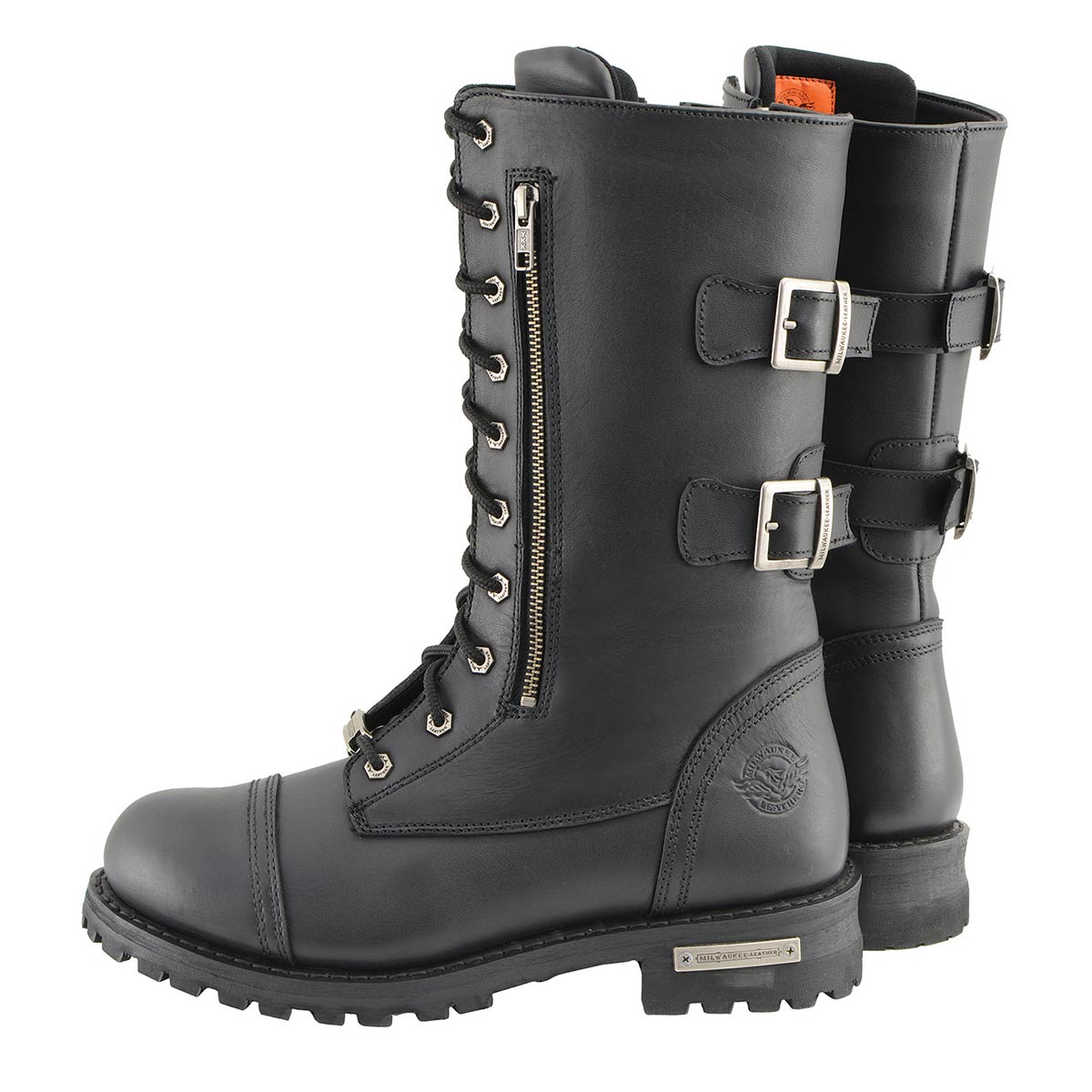 13-Inch Tactical Lace-Up Leather Boots with Knife Storage Pocket
