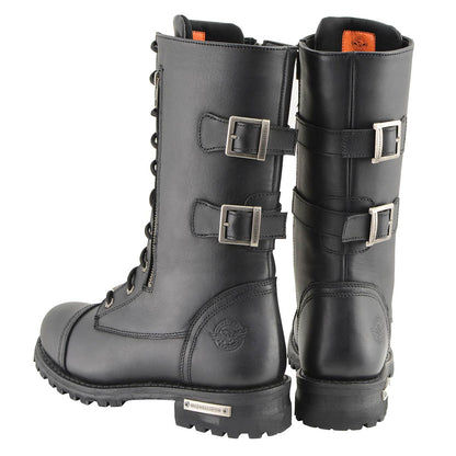 13-Inch Tactical Lace-Up Leather Boots with Knife Storage Pocket