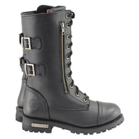 13-Inch Tactical Lace-Up Leather Boots with Knife Storage Pocket