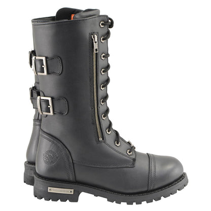 13-Inch Tactical Lace-Up Leather Boots with Knife Storage Pocket