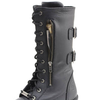 13-Inch Tactical Lace-Up Leather Boots with Knife Storage Pocket