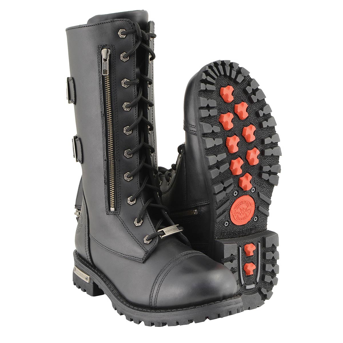 13-Inch Tactical Lace-Up Leather Boots with Knife Storage Pocket