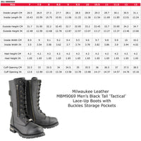 13-Inch Tactical Lace-Up Leather Boots with Knife Storage Pocket
