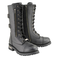 13-Inch Tactical Lace-Up Leather Boots with Knife Storage Pocket