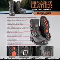 MBM9076 Tactical Logger Leather Boots with Buckle Enhancement Black