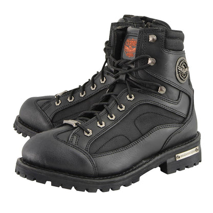 6-Inch Lace-to-Toe Motorcycle Boots with Gear Shift Protection