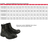 MBM9081 Tactical Lace-Up Leather Biker Riding Boots Black