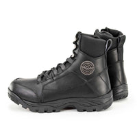 MBM9081 Tactical Lace-Up Leather Biker Riding Boots Black