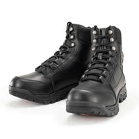 MBM9081 Tactical Lace-Up Leather Biker Riding Boots Black