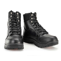 MBM9081 Tactical Lace-Up Leather Biker Riding Boots Black